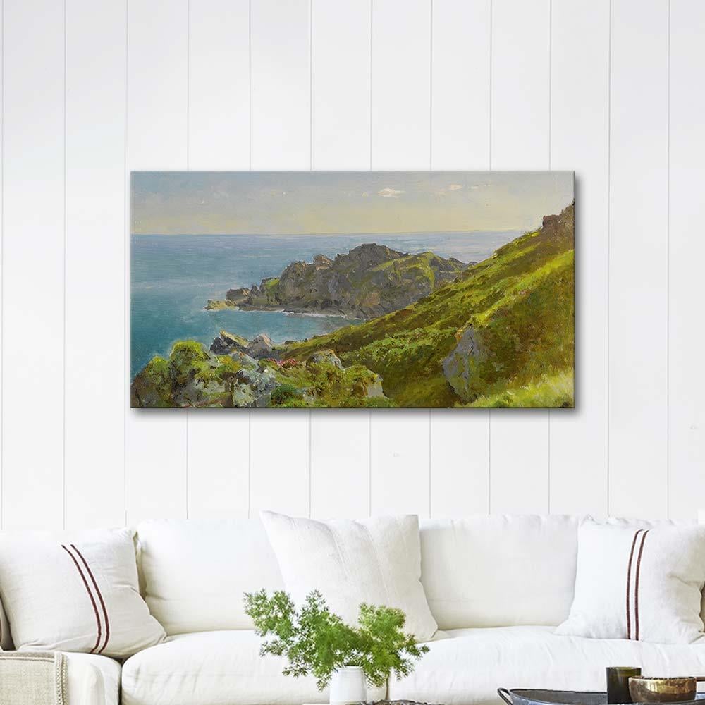 Coastline With Grassy Slope by William Trost Richards as Art Print