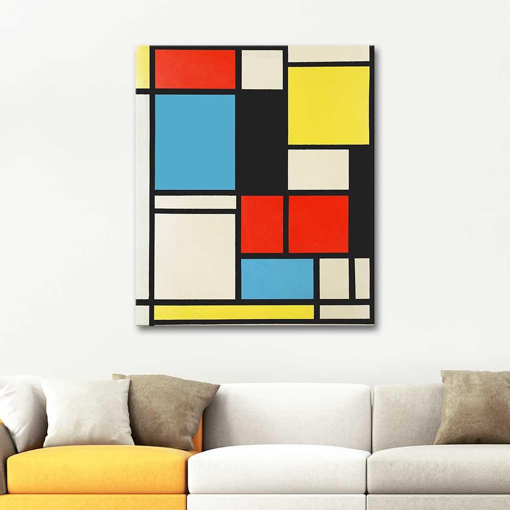 Composition in Blue Red and Yellow by Piet Mondrian as Art Print