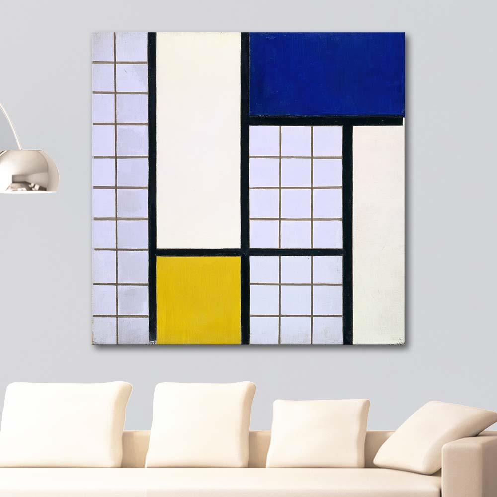 Theo van Doesburg Yarım Tonlarda Kompozisyon Kanvas Tablo