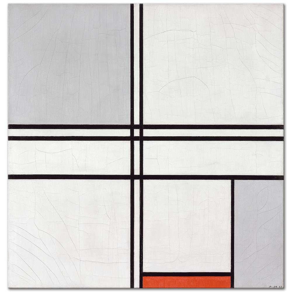 Composition (No 1) Gray-Red by Piet Mondrian as Art Print