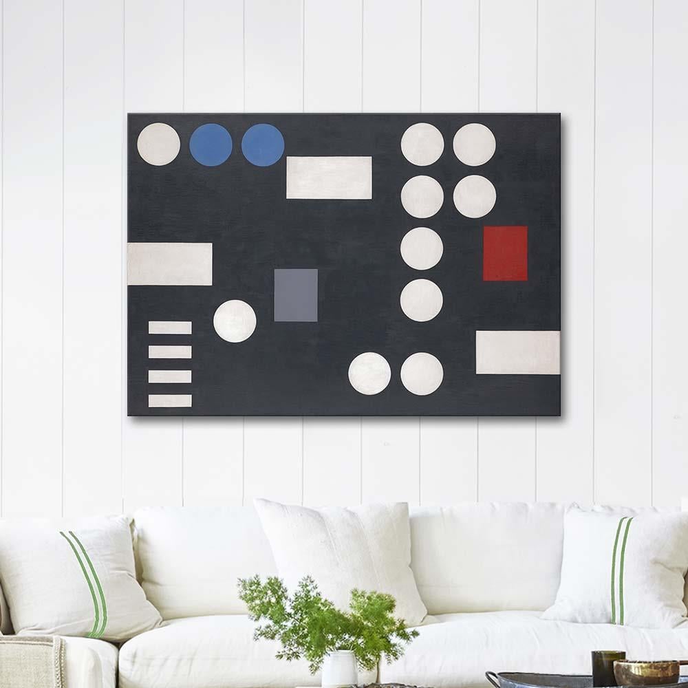 Composition with Rectangles and Circles on Black Ground by Sophie Taeuber Arp as Art Print