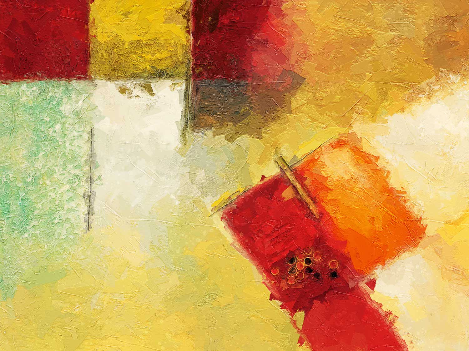 Composition with Yellow and Red 02 Art Print
