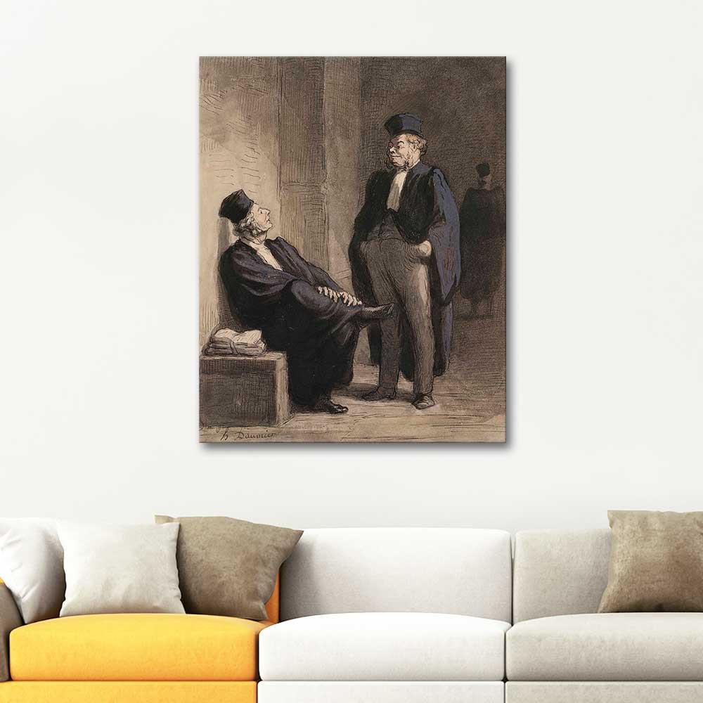 Honore Daumier Avukatların Sohbeti Kanvas Tablo