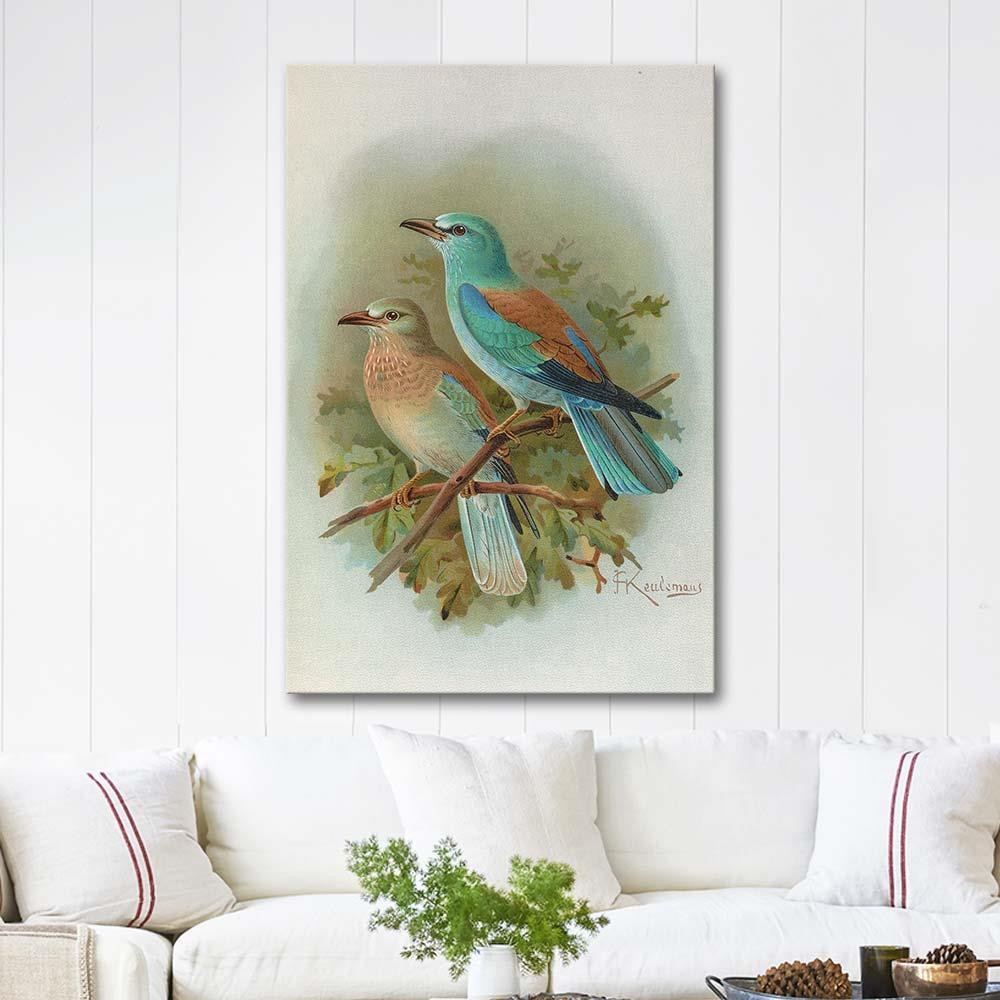 Coracias Garrulus - European Roller by Johann Friedrich Naumann as Art Print
