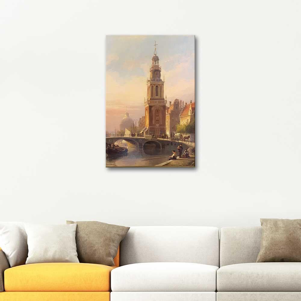 Cornelis Christiaan Dommersen Amsterdam Kanvas Tablo