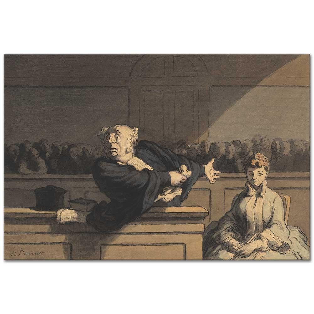Counsel For The Defence by Honore Daumier as Art Print