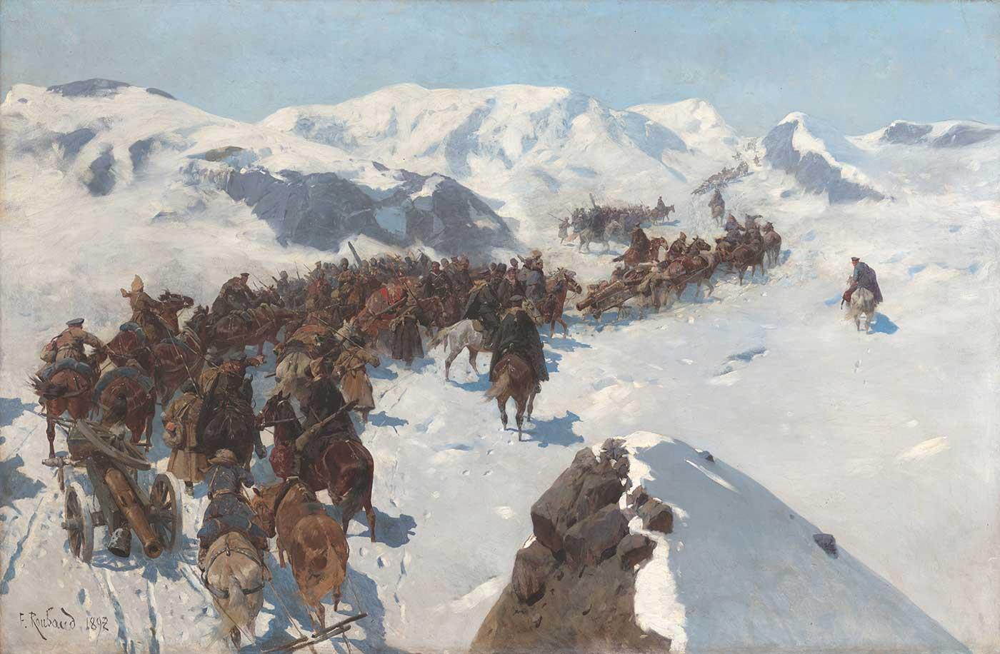 Count Argutinsky crossing the Caucasian Range by Franz Roubaud