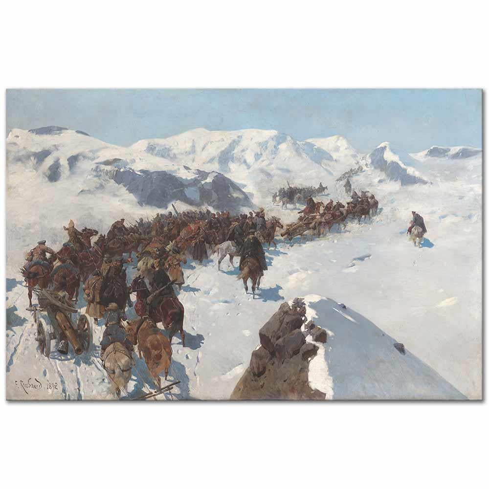 Count Argutinsky crossing the Caucasian Range by Franz Roubaud as Art Print