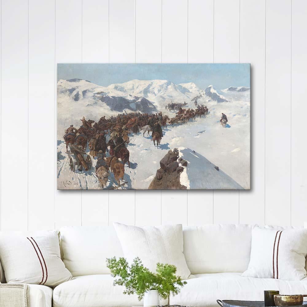 Count Argutinsky crossing the Caucasian Range by Franz Roubaud as Art Print