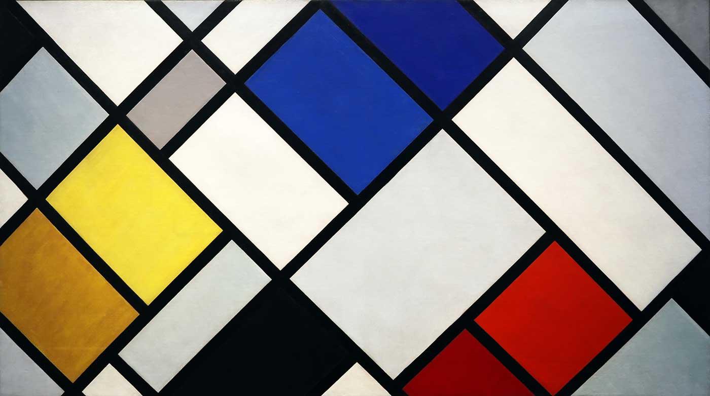 Theo van Doesburg Kontra Kompozisyon XVI Kanvas Tablo