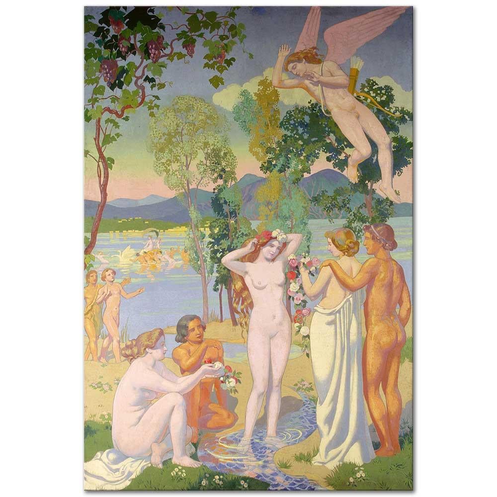 Maurice Denis Psyche'nin Güzelliğinden Sarhoş Olmuş Uçan Cupid Kanvas Tablo