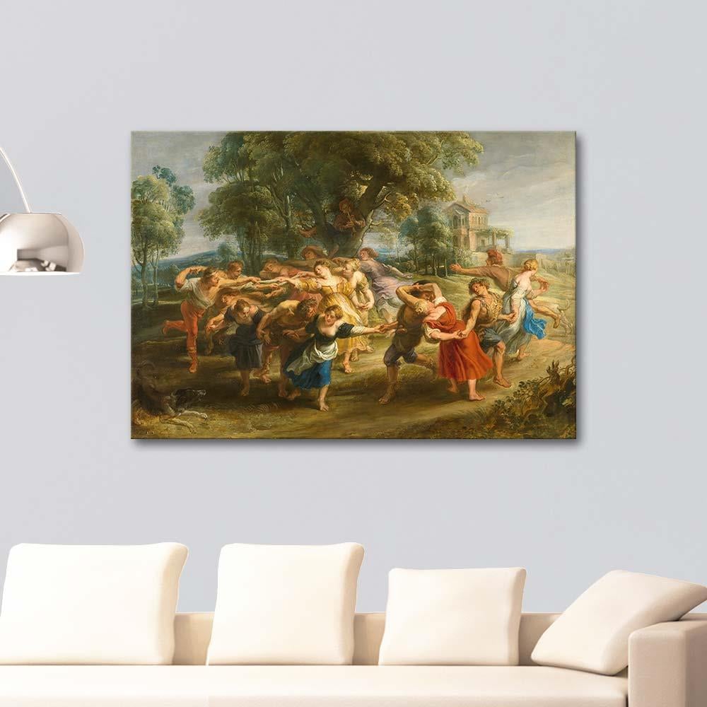 Dance of Mythological Figures and Villagers by Peter Paul Rubens as Art Print