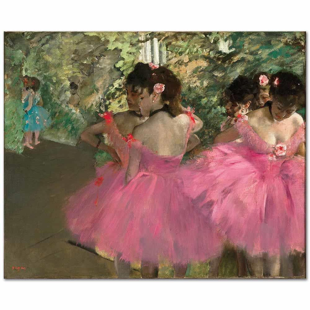Edgar Degas Pembe Elbiseli Balerinler Kanvas Tablo