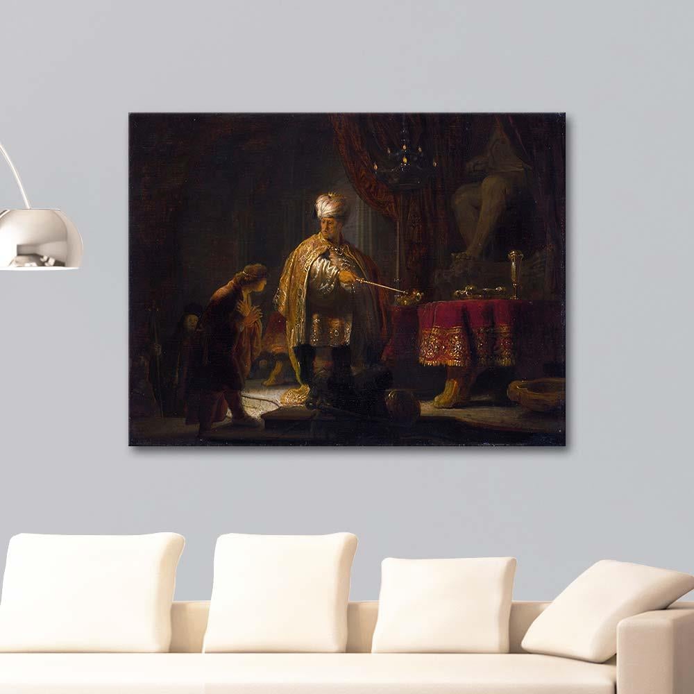 Rembrandt van Rijn Daniel ve Cyrus Bel Putunun Önünde Kanvas Tablo