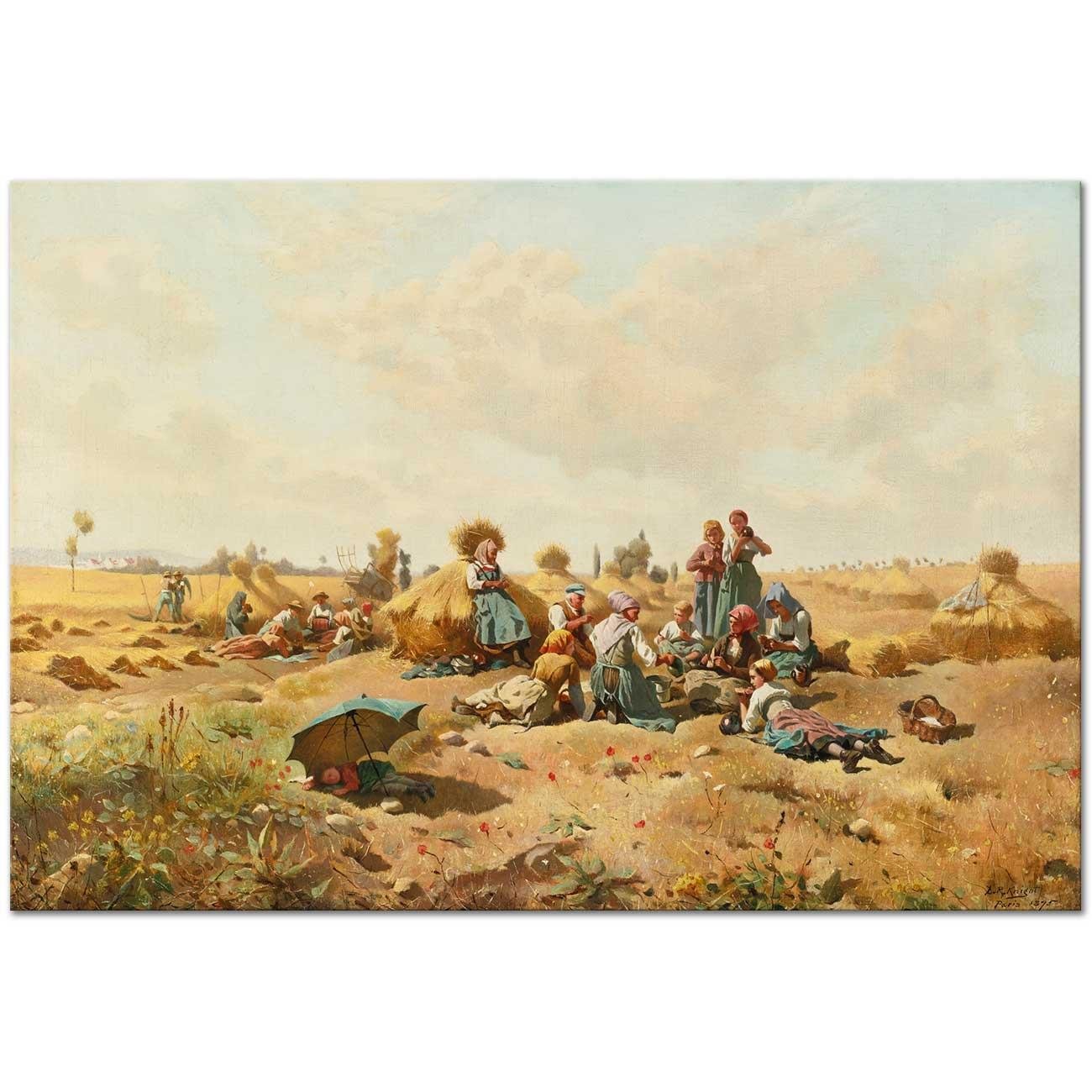 Daniel Ridgway Knight Çiftçilerin Molası Kanvas Tablo
