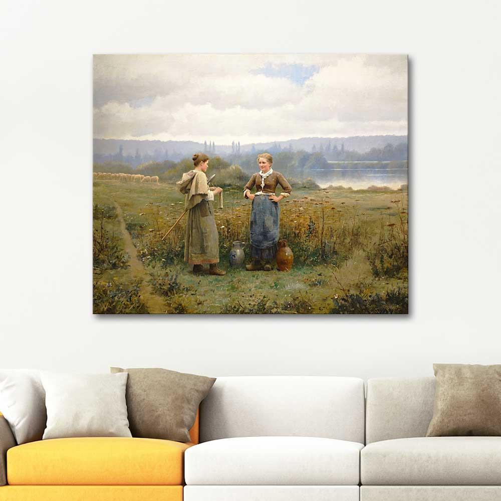 Daniel Ridgway Knight Sohbet Kanvas Tablo