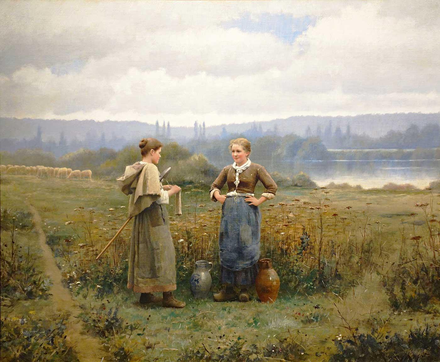 Daniel Ridgway Knight Sohbet Kanvas Tablo