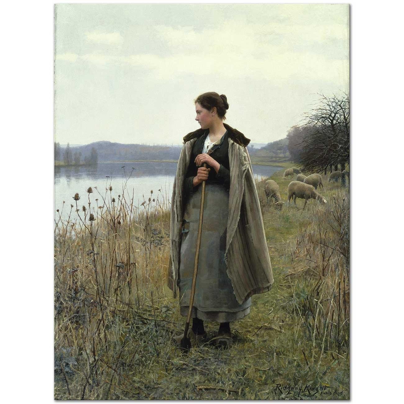 Daniel Ridgway Knight Çoban Kanvas Tablo