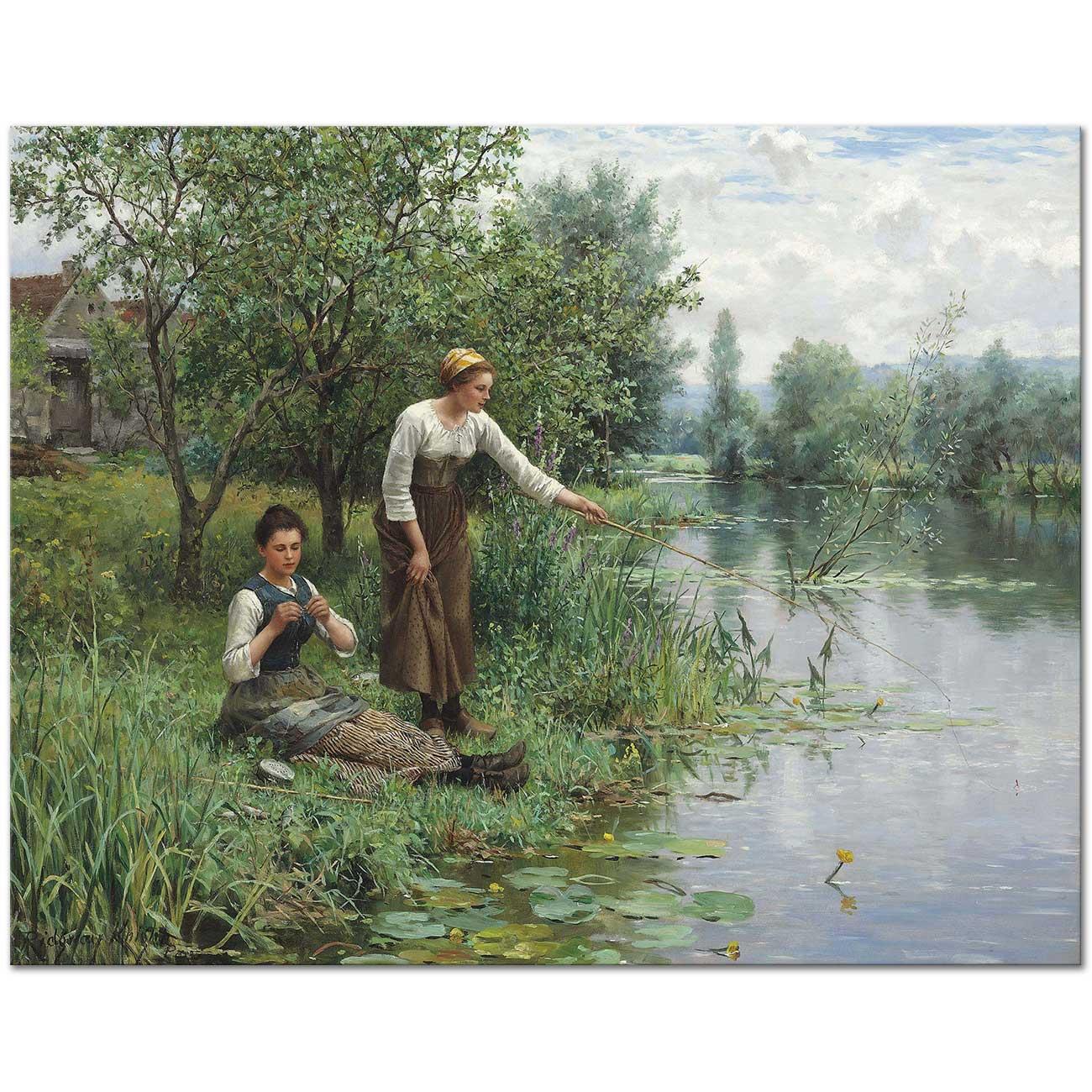Daniel Ridgway Knight Balık Avlayan Kadınlar Kanvas Tablo