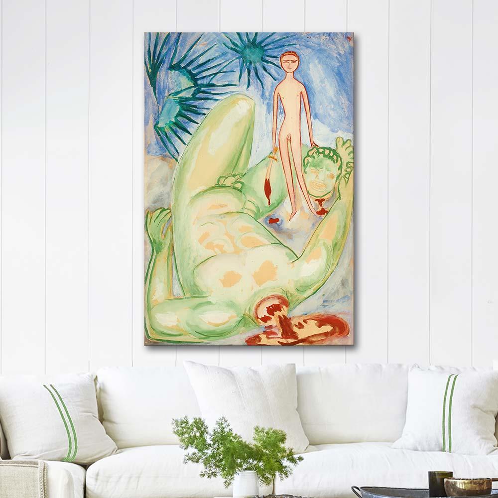 Nils Dardel Davud ve Goliat Kanvas Tablo