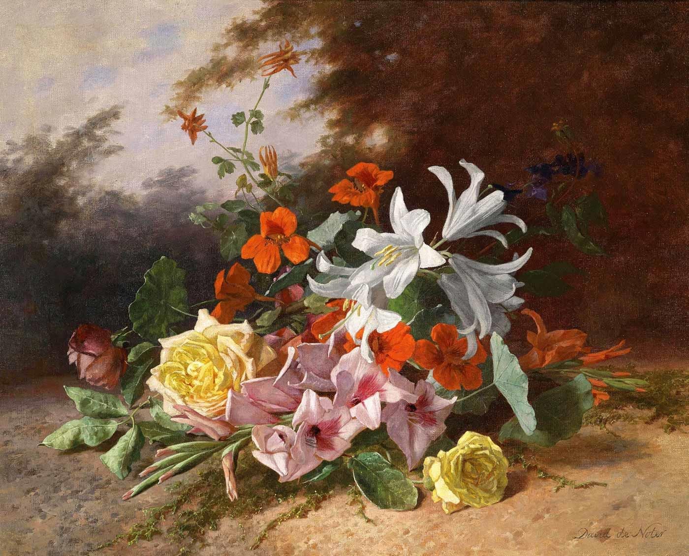 David Emile Joseph de Noter Flower Bouquet Art Print