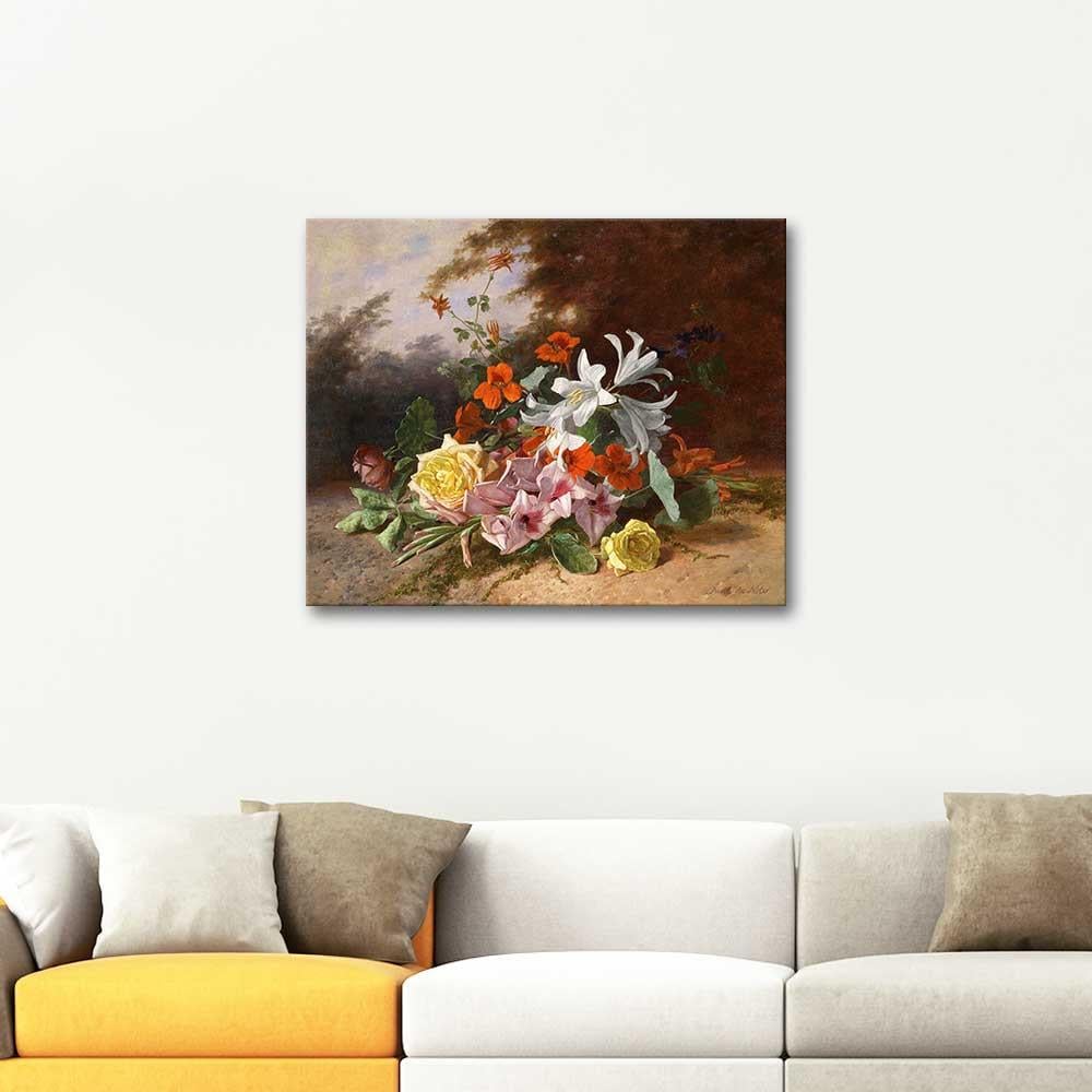 David Emile Joseph de Noter Flower Bouquet Art Print