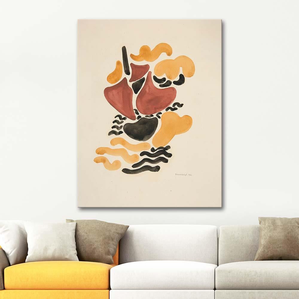 David Kakabadze Çiçek Formlarına Dayalı Soyutlama IV Kanvas Tablo