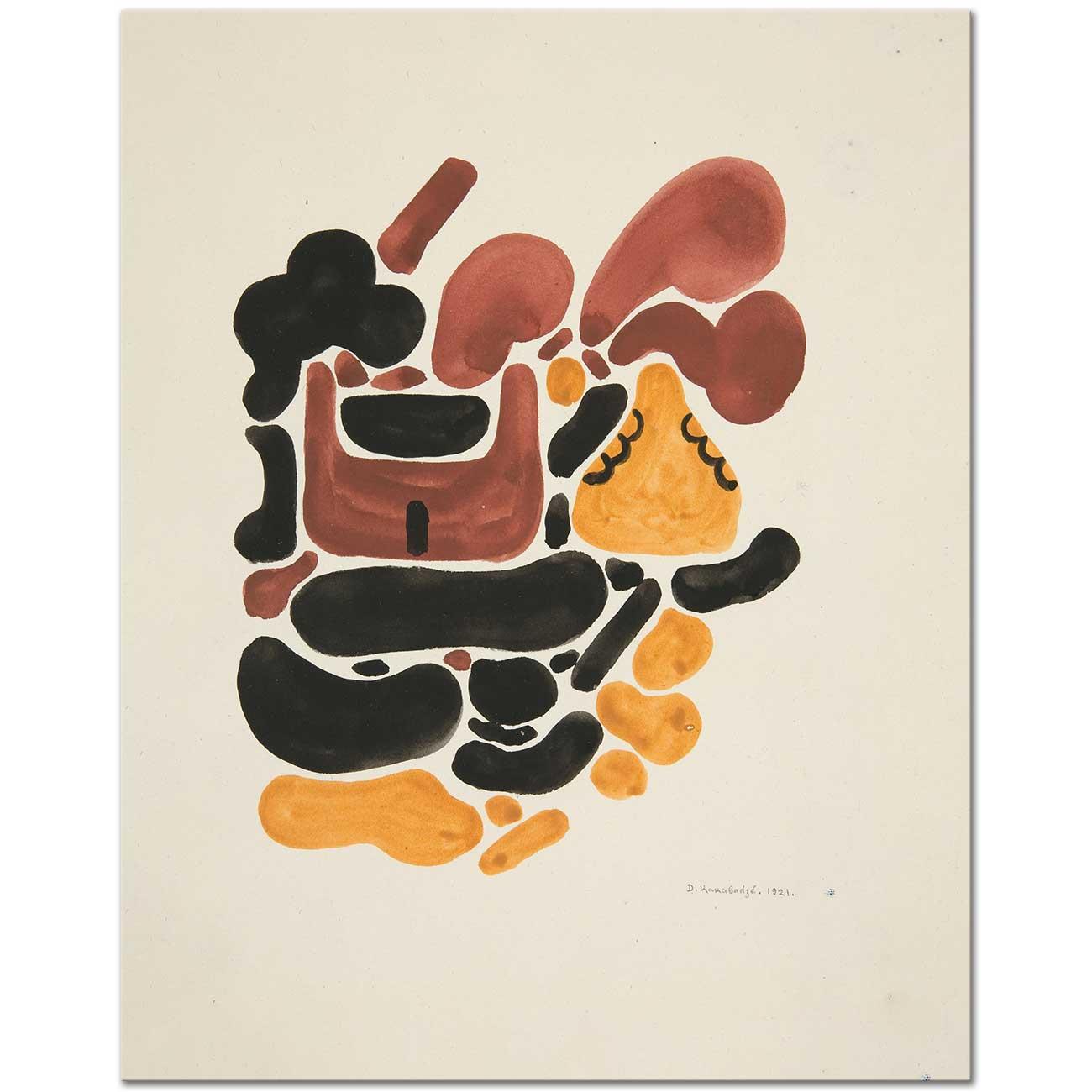 David Kakabadze Çiçek Formlarına Dayalı Soyutlama II Kanvas Tablo