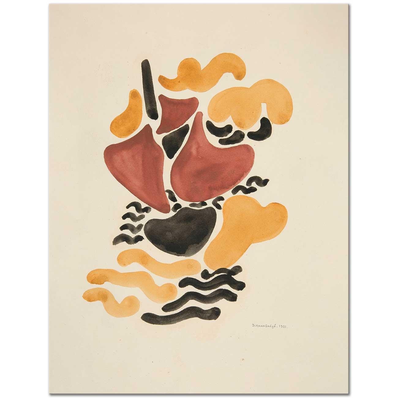 David Kakabadze Çiçek Formlarına Dayalı Soyutlama IV Kanvas Tablo