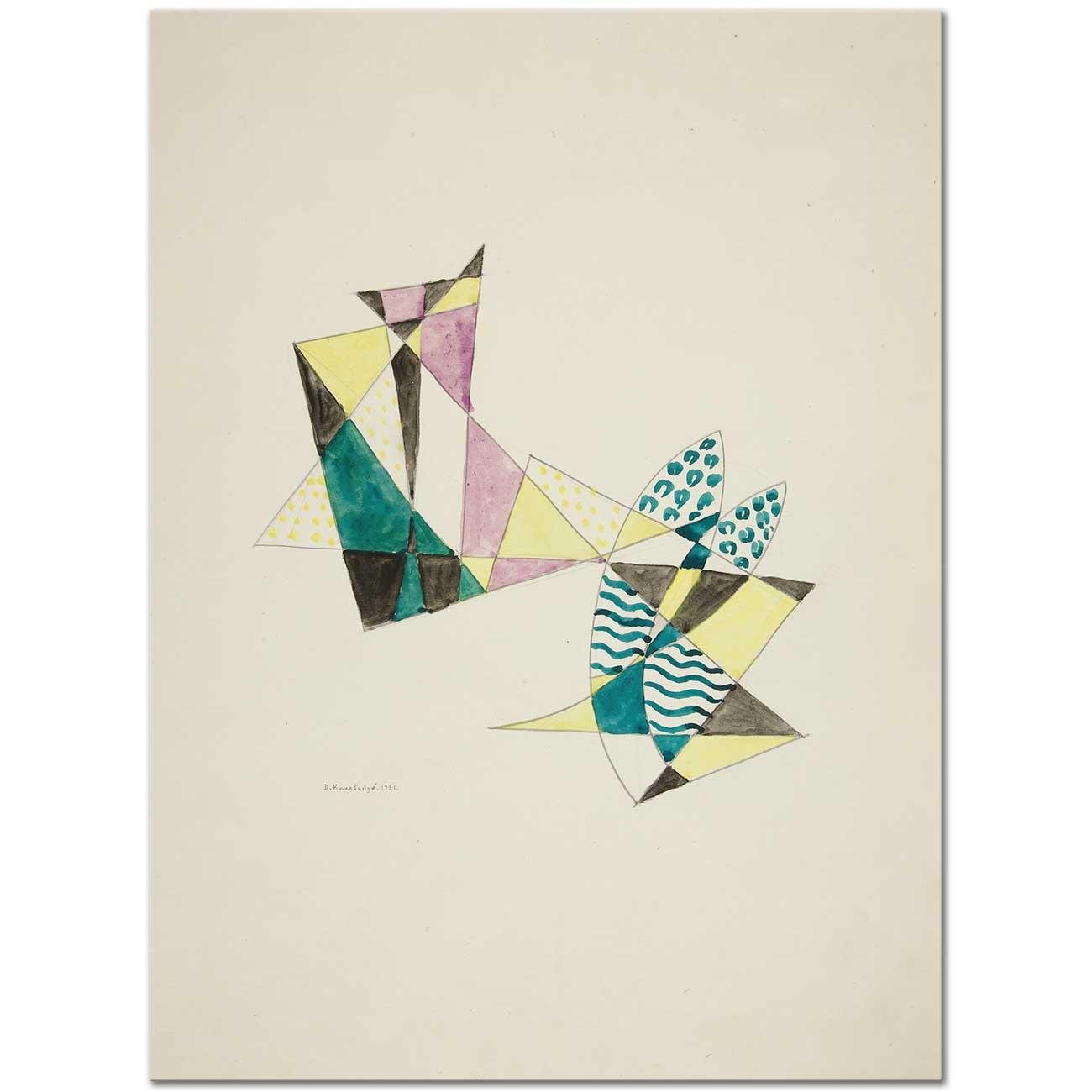 David Kakabadze Yelkenli Formuna Dayalı Soyutlama IV Kanvas Tablo