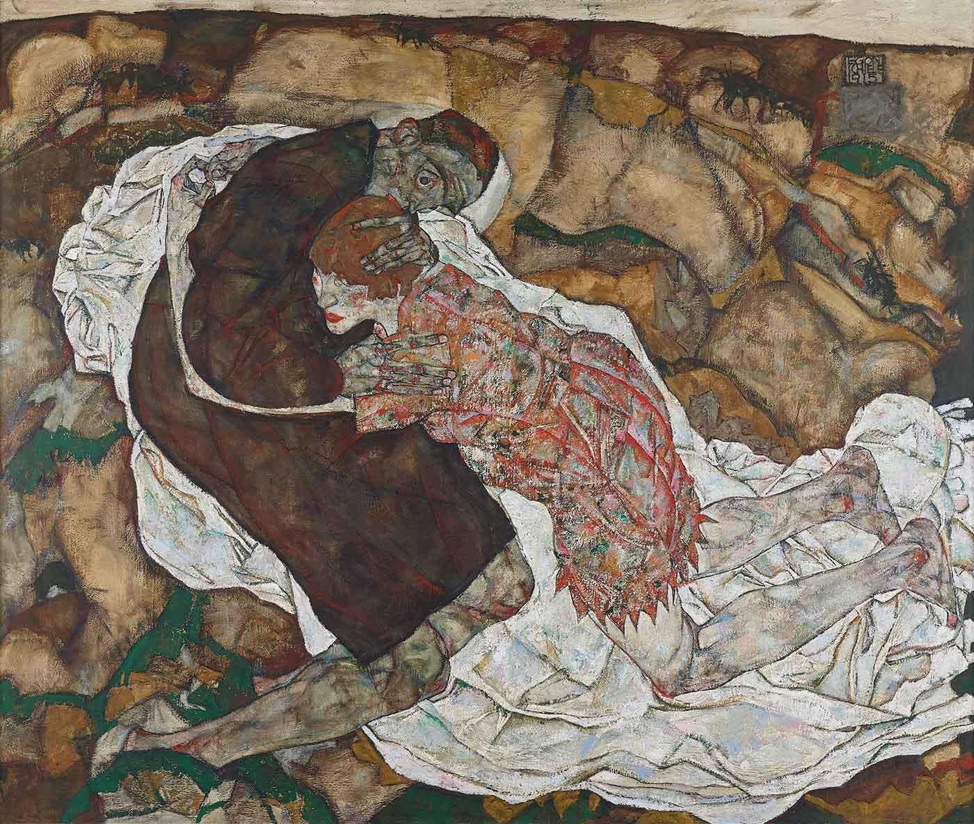 Egon Schiele Ölüm ve Kız Kanvas Tablo