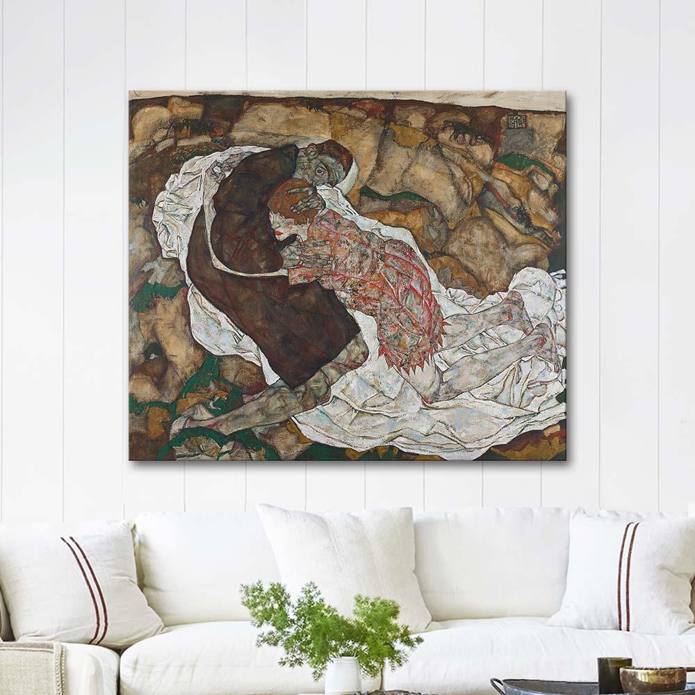 Egon Schiele Ölüm ve Kız Kanvas Tablo
