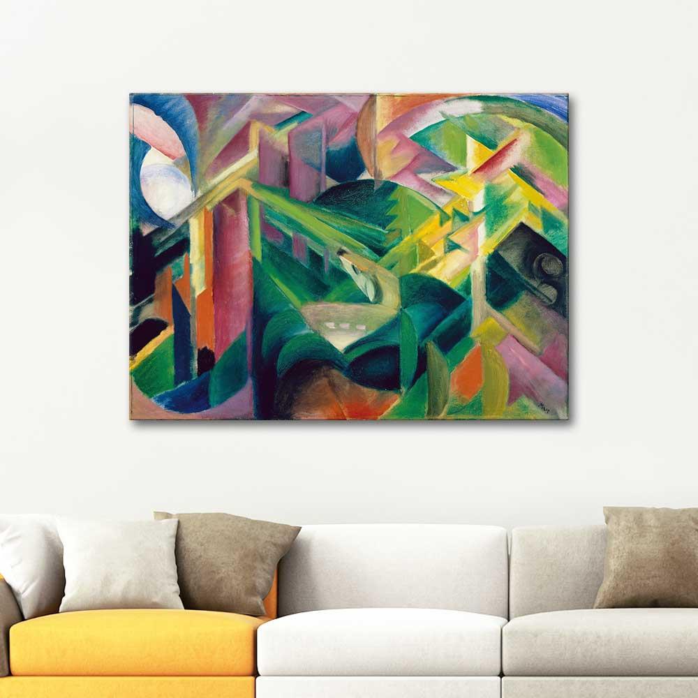 Franz Marc Manastır Bahçesinde Geyikler Kanvas Tablo