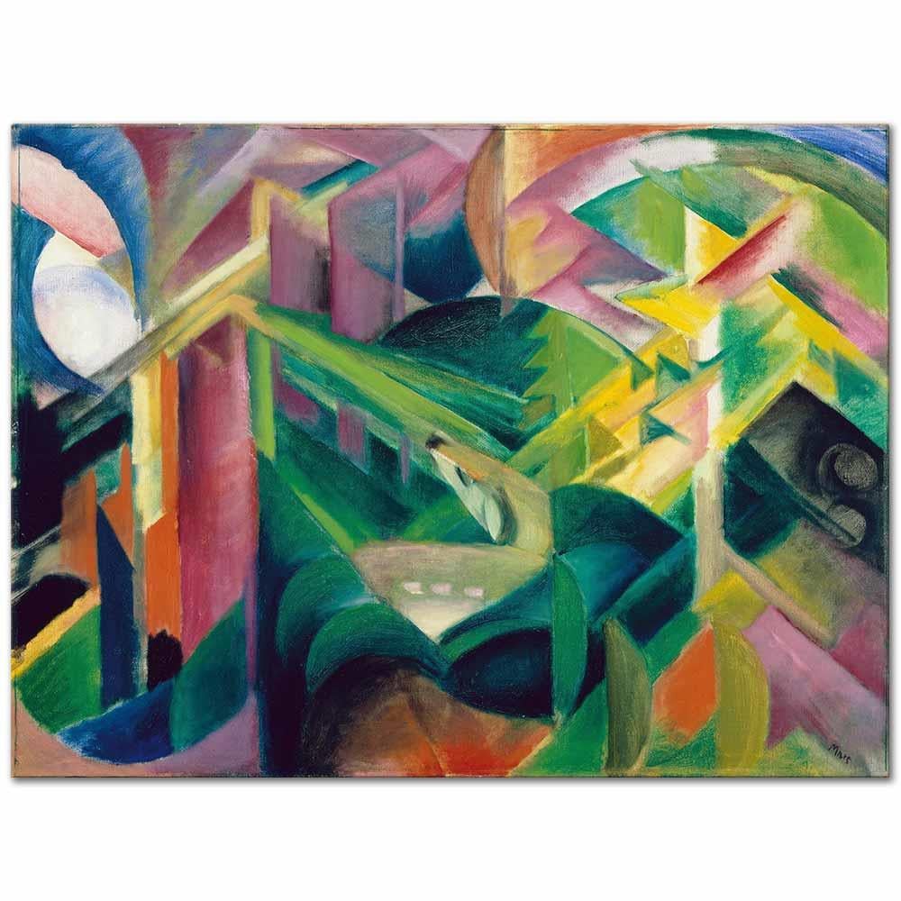 Franz Marc Manastır Bahçesinde Geyikler Kanvas Tablo