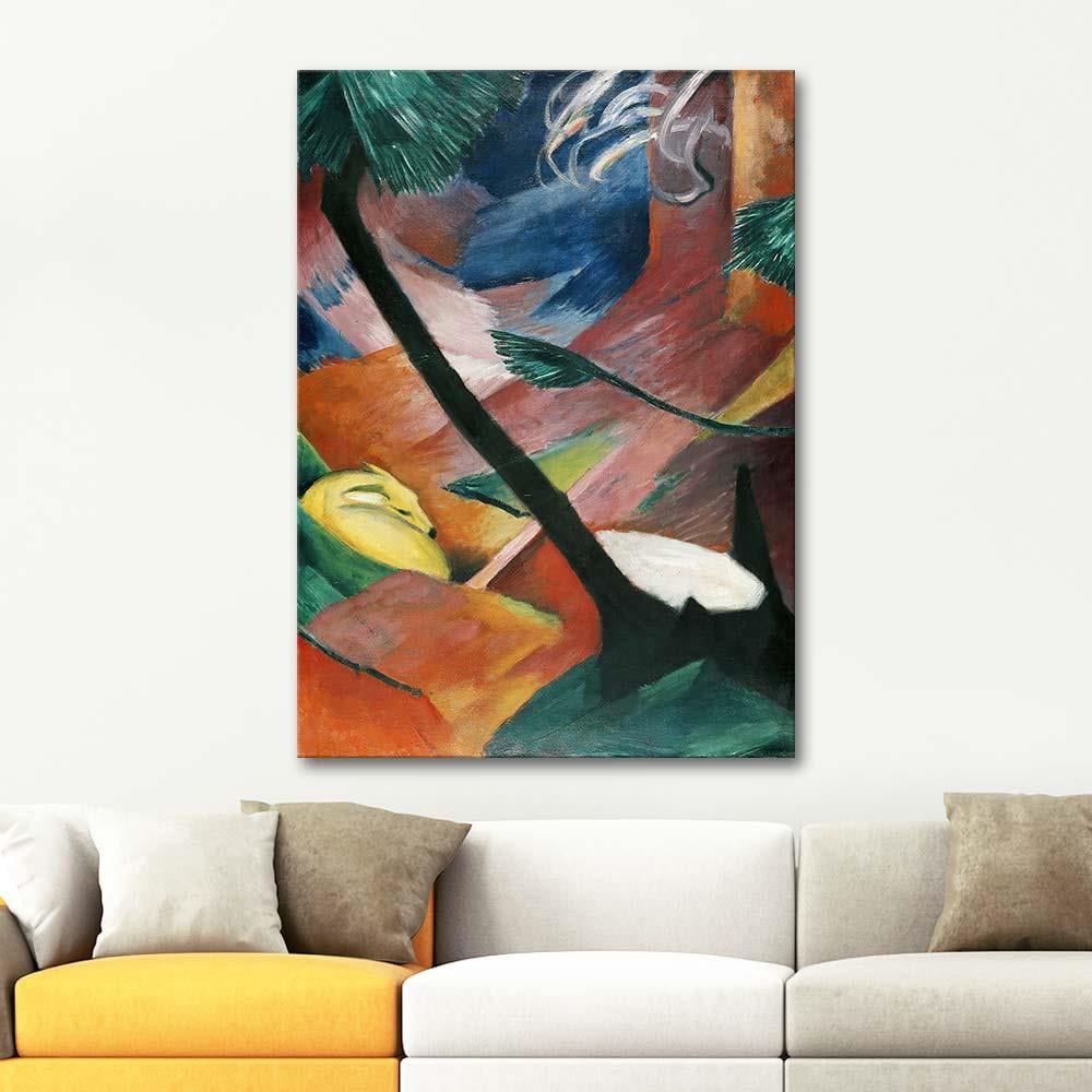 Franz Marc Ormanda Geyikler 02 Kanvas Tablo