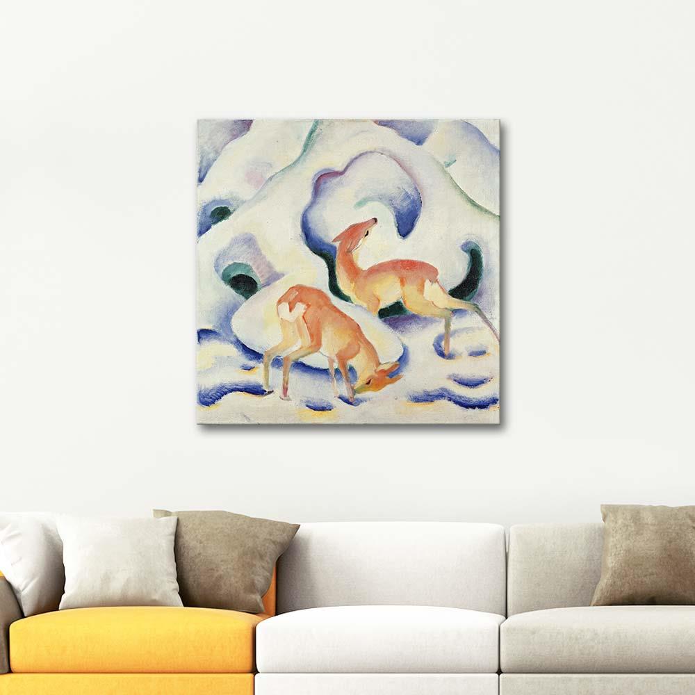 Deer In the Snow by Franz Marc as Art Print