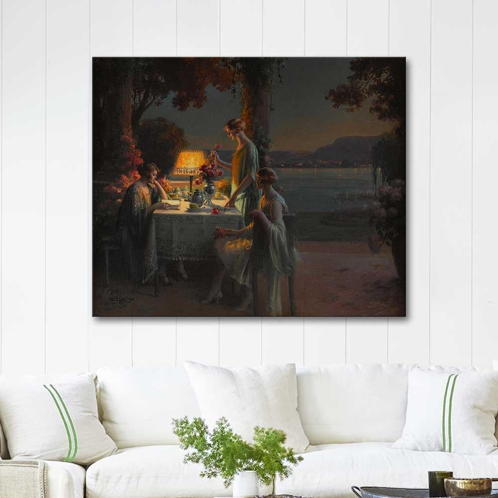 Delphin Enjolras Jeunes Femmes au Bord du Lac Art Print