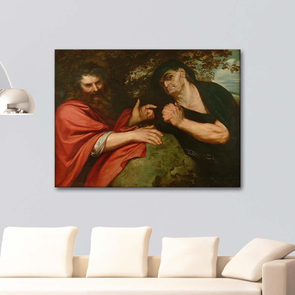 Peter Paul Rubens Demokritos ve Herakleitos Kanvas Tablo