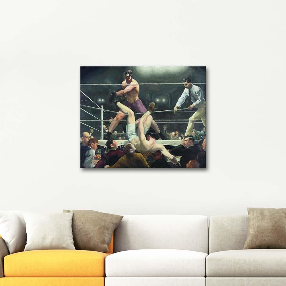 George Wesley Bellows Dempsey ve Firpo Kanvas Tablo