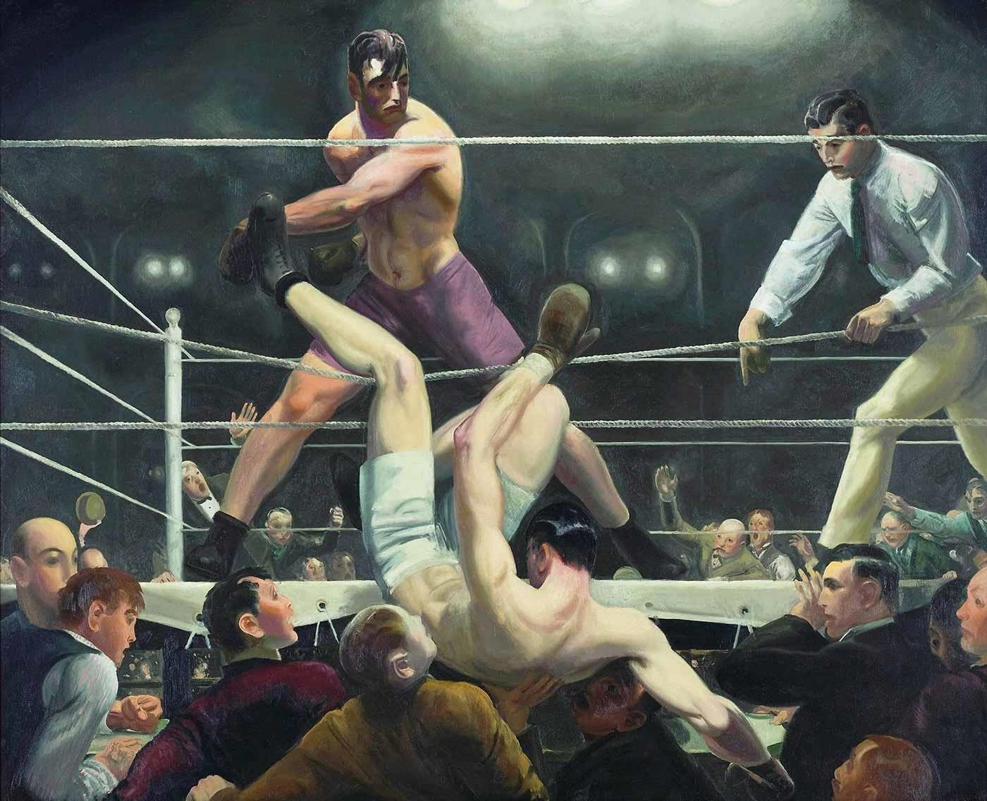 George Wesley Bellows Dempsey ve Firpo Kanvas Tablo