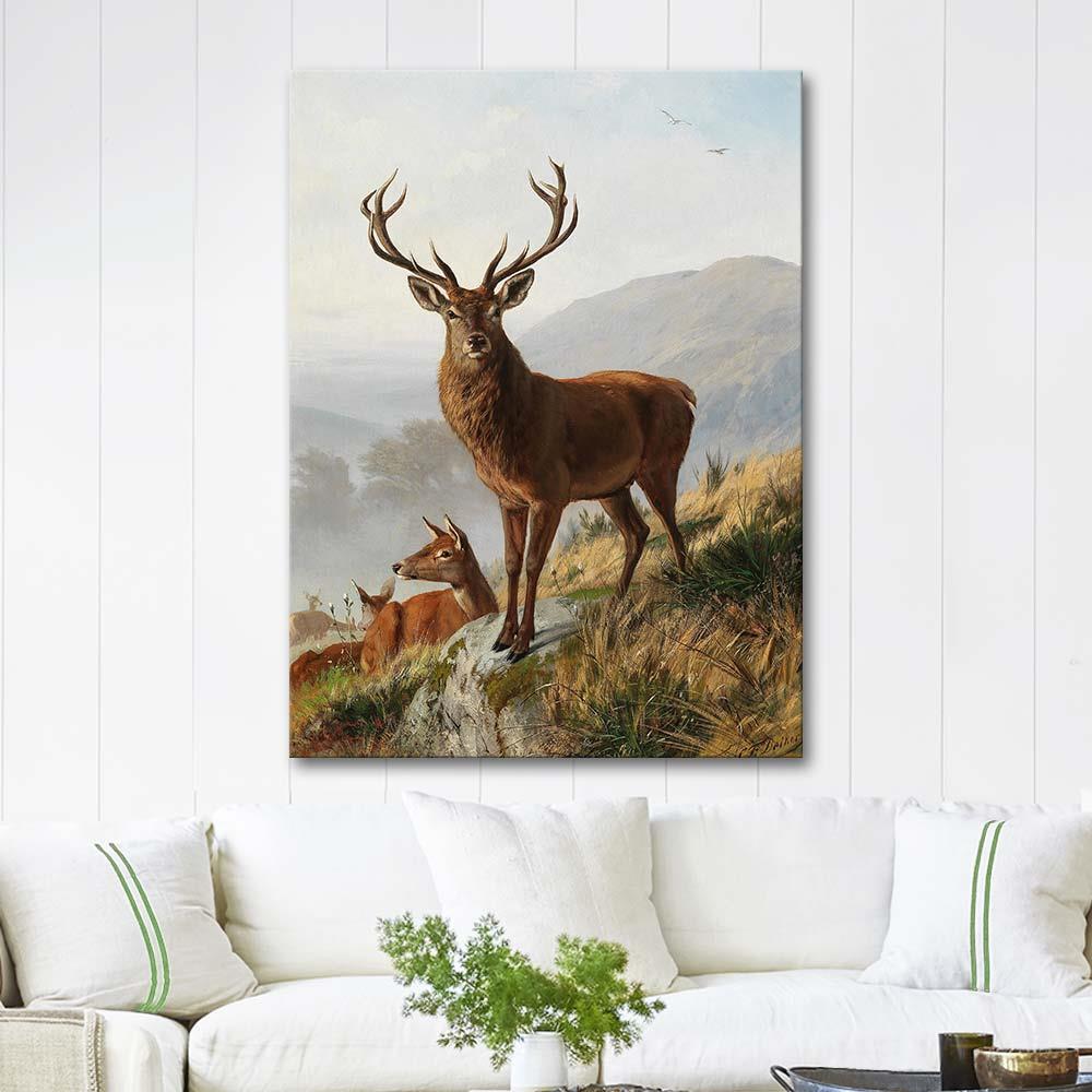 Carl Friedrich Deiker Geyik Lideri Kanvas Tablo