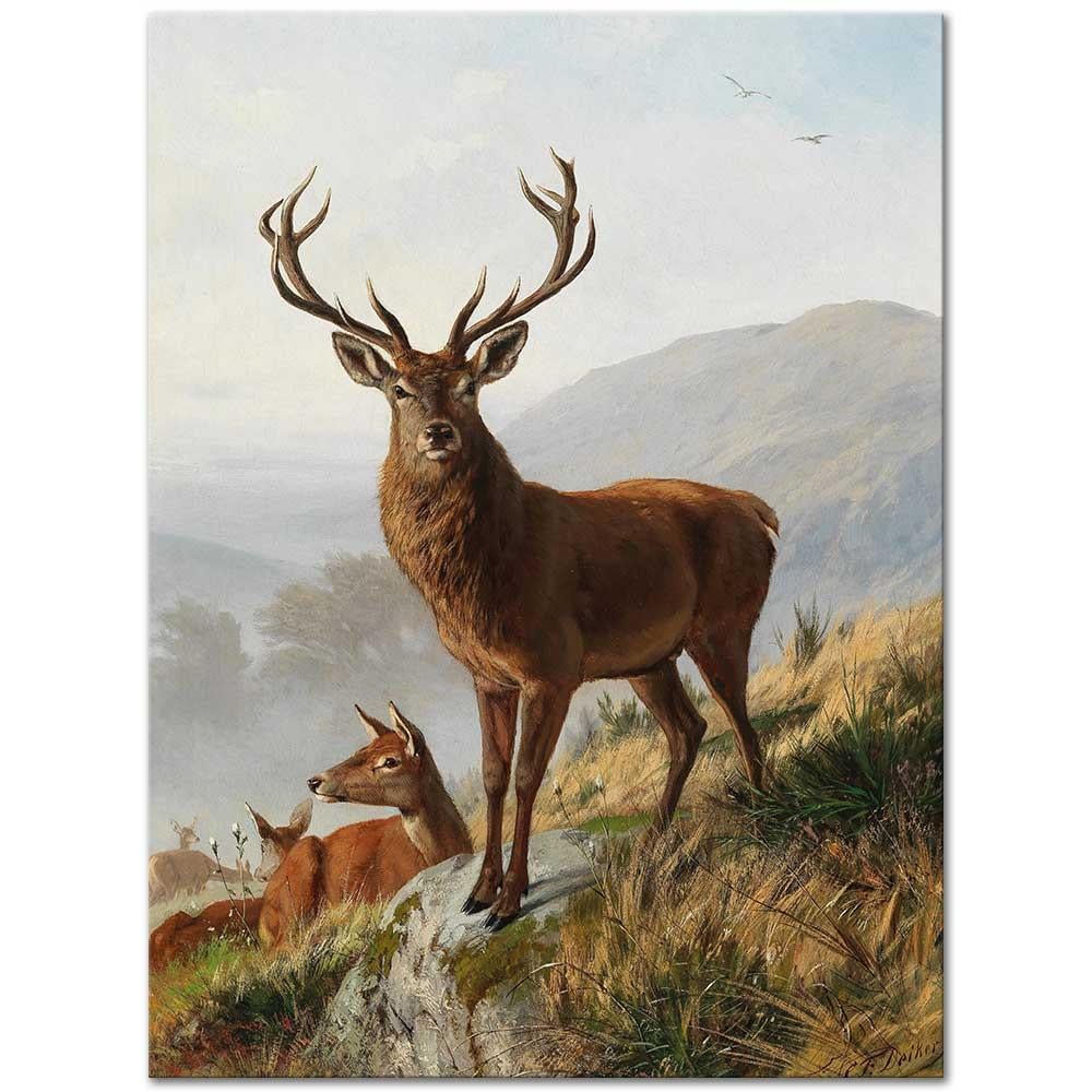 Carl Friedrich Deiker Geyik Lideri Kanvas Tablo