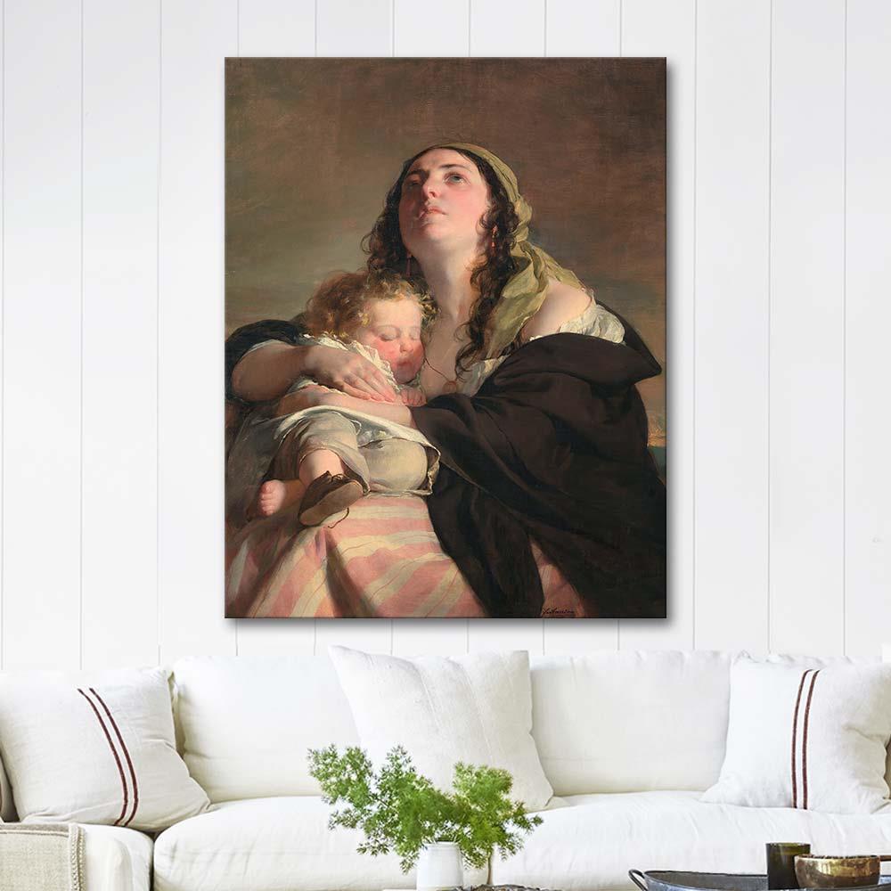 Die Witwe by Friedrich von Amerling as Art Print