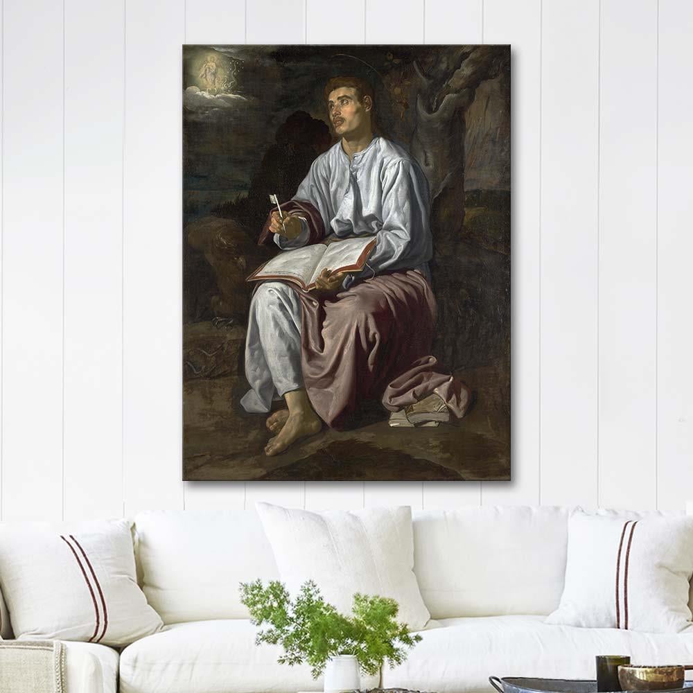 Diego Velazquez Evangelist Aziz John Patmos Adasında Kanvas Tablo
