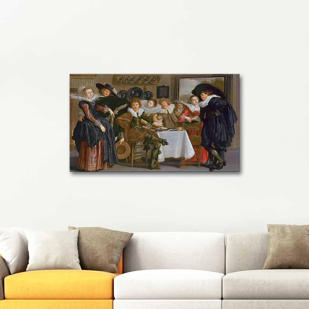 Dirck Hals Mutlu Aile Kanvas Tablo