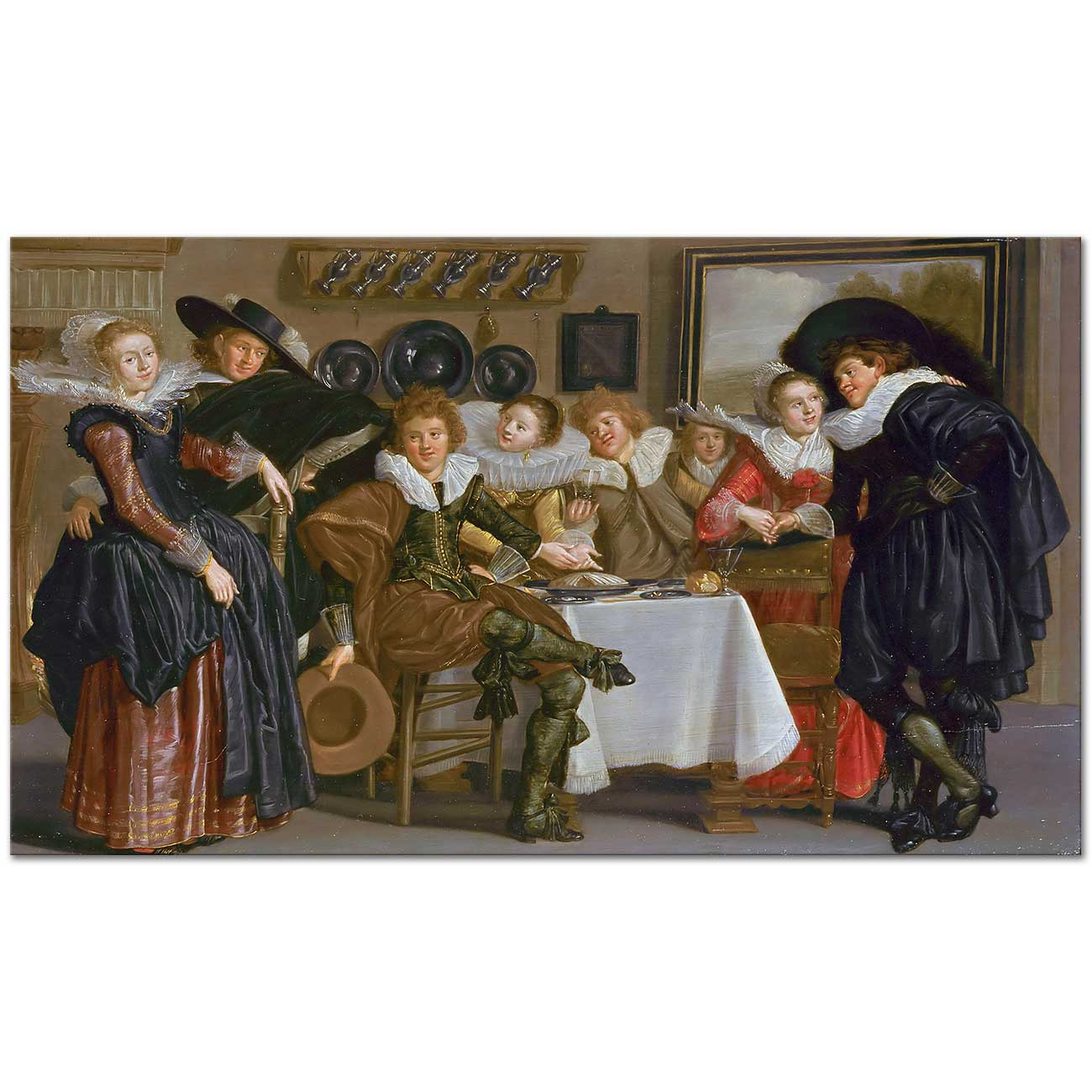 Dirck Hals Mutlu Aile Kanvas Tablo