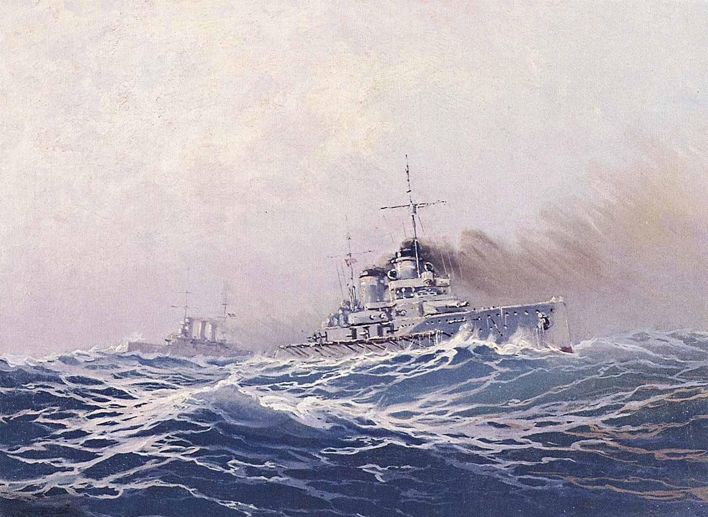 Battle Ship at the Open Sea by Diyarbakirli Tahsin as Art Print