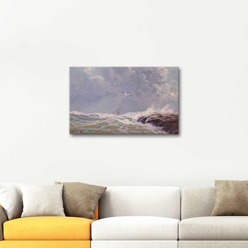 Diyarbakırlı Tahsin Fırtınalı Deniz Kanvas Tablo