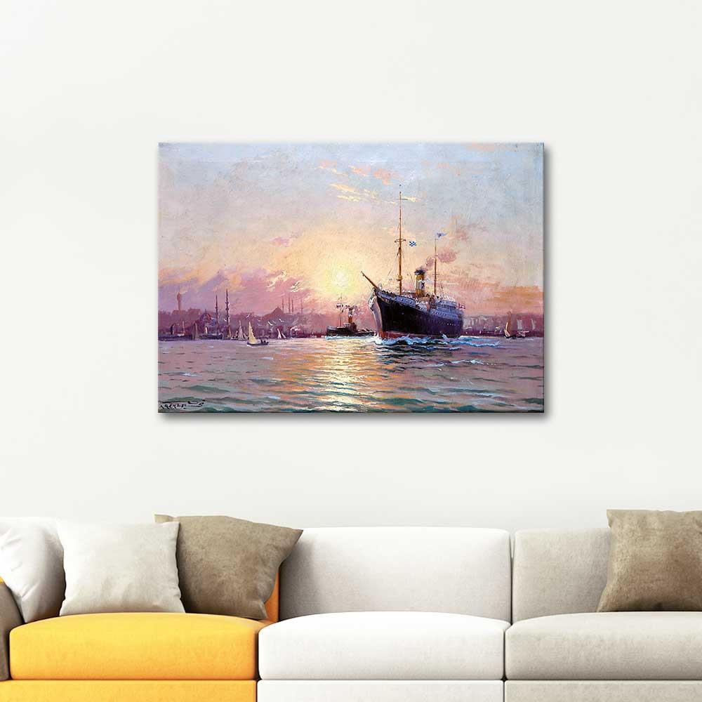 Diyarbakırlı Tahsin Istanbul Limanında Kanvas Tablo