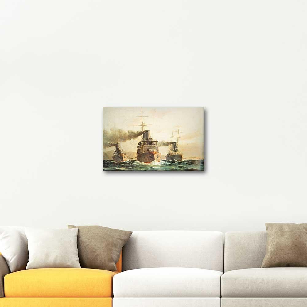 Diyarbakırlı Tahsin Türk Gemileri Tatbikatta Kanvas Tablo